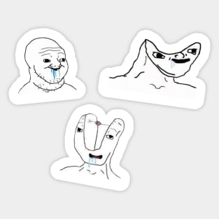 Brainlet Wojaks Sticker Pack Sticker